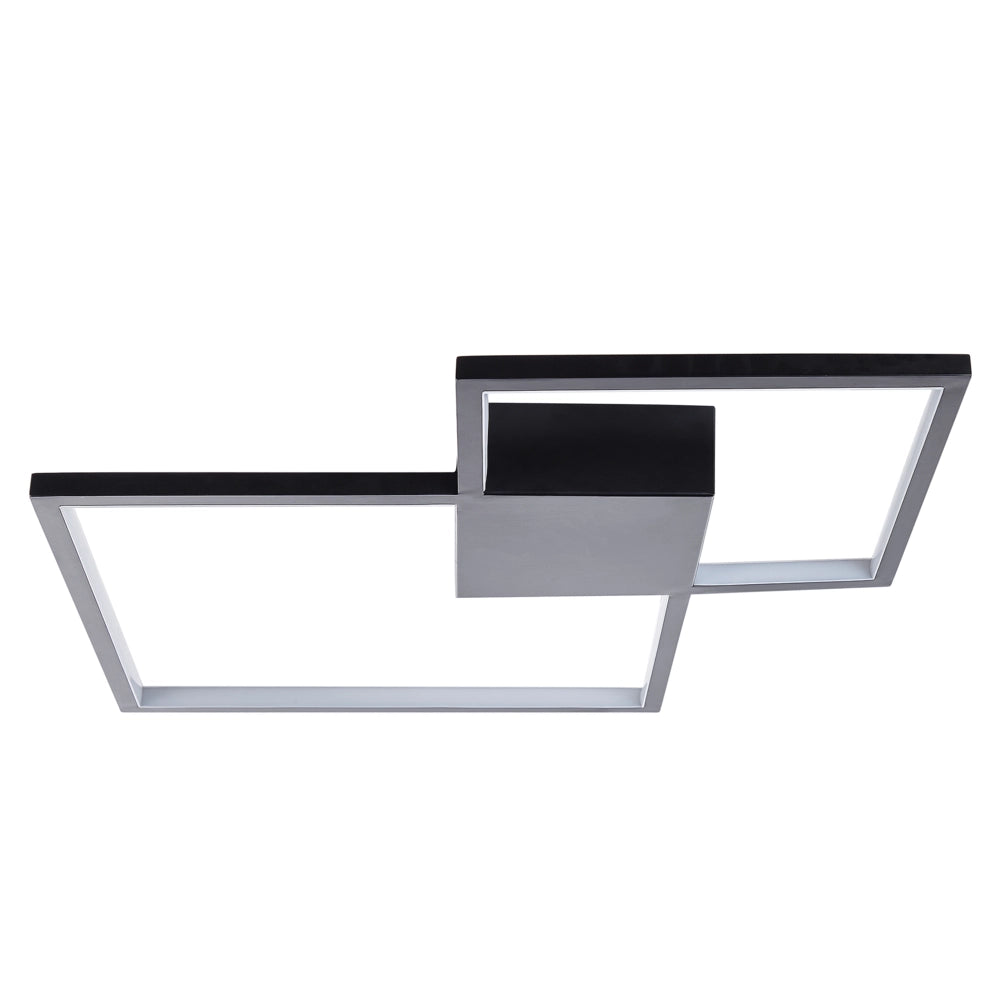 Plafoniera Moderna Illuminazione Integrata Luci LED Quadrate Metallo Nero