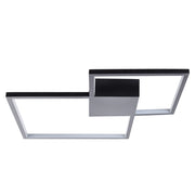 Plafoniera Moderna Illuminazione Integrata Luci LED Quadrate Metallo Nero