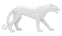Statua Pantera 70x32,5x18 cm in Poliresina Bianco