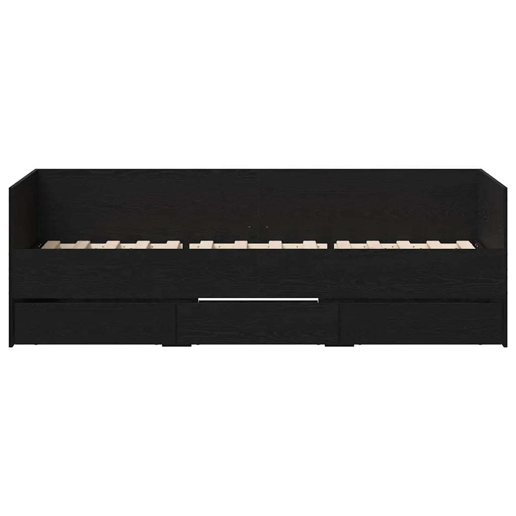 Daybed con testiera Rovere Nero 90 x 200 cm Legno multistrato 3333995