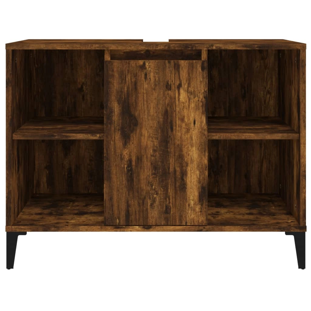 Mobiletto sottolavabo da bagno 80 x 33 x 60 cm in legno ingegnerizzato marrone 02_0006821