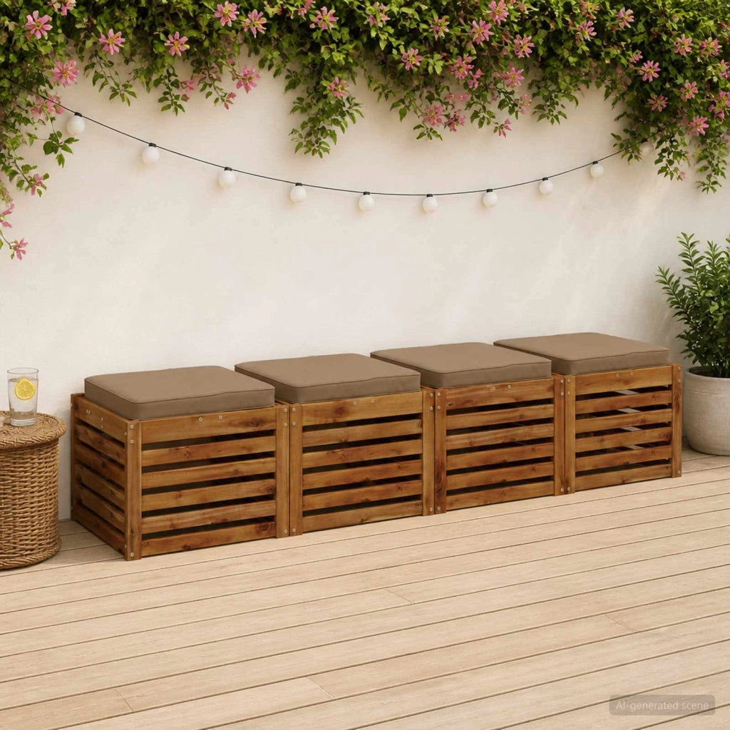 Cuscini per Sedia in 4 Pezzi VUGHT 4 pcs 100% Poliestere 946235