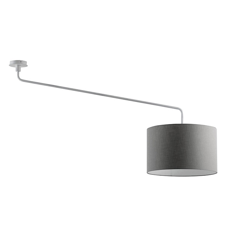 Vivien Plafoniera Bianca con Paralume Antracite 48cm - Lampada Soffitto E27, Classe I, IP20, Struttura Metallo Verniciato - Rossini Group