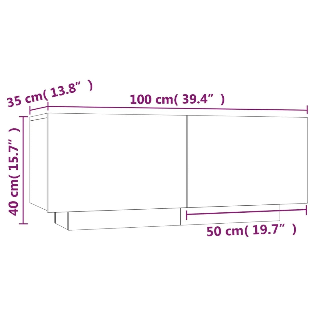Comodino-Tavolino da notte Rovere Fumo 100x35x40 cm Legno Multistrato