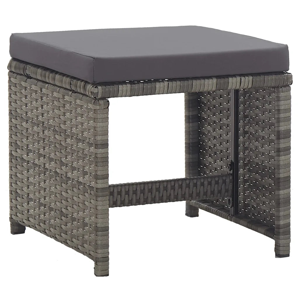 Sgabelli da Giardino 2 pz con Cuscini in Polyrattan Antracite CFW5147540