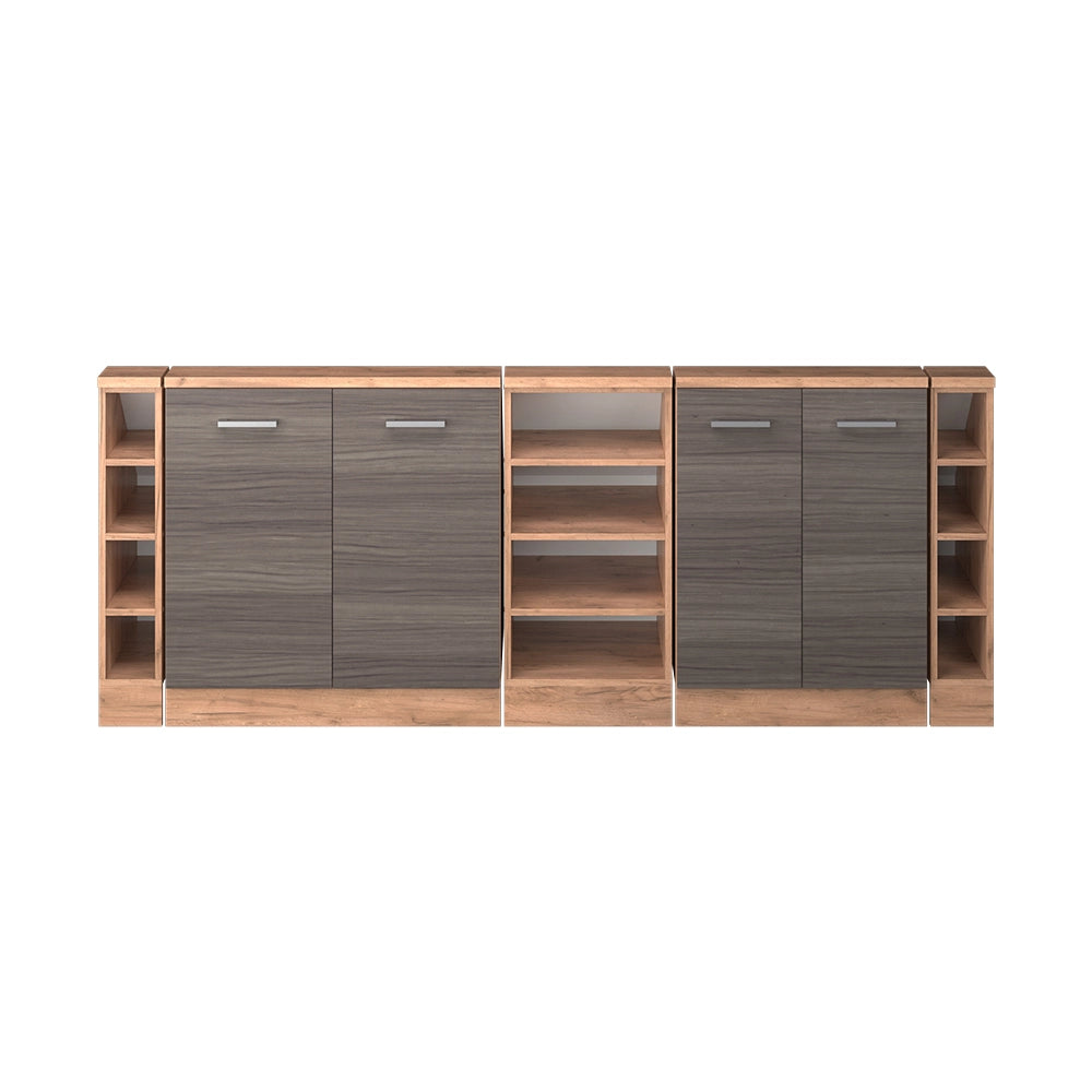 Set di mobili sottotetto Rion Grigio nobile/Rovere dorato Set di 5 Vicco