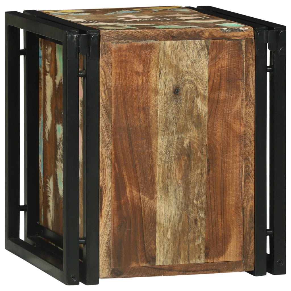Porta Bottiglie 34.5x35x39 cm Legno Massello di Recupero