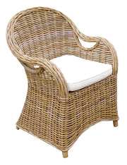 Poltrona da Giardino 62x65xH86 cm Semarang Fibra in Grey Kubu Naturale con Cuscino