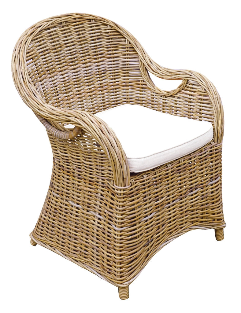 Poltrona da Giardino 62x65xH86 cm Semarang Fibra in Grey Kubu Naturale con Cuscino