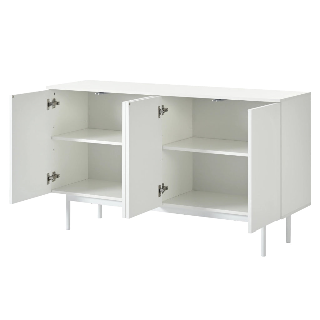 Credenza 4 Ante con Motivo ad Arco ¨C MINIMAL ¨C Bianco