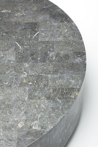 Tavolino da Salotto 85x85xH28 cm in Pietra fossile Round 1 Grigio
