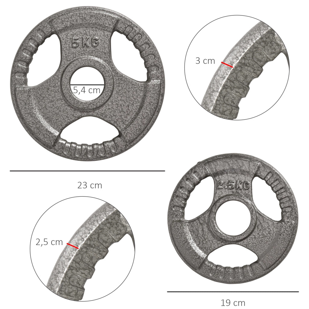 Dischi Pesi 2,5/2,5/5/5 kg ¨C Zephmum ¨C 4 Dischi Allenamento Acciaio