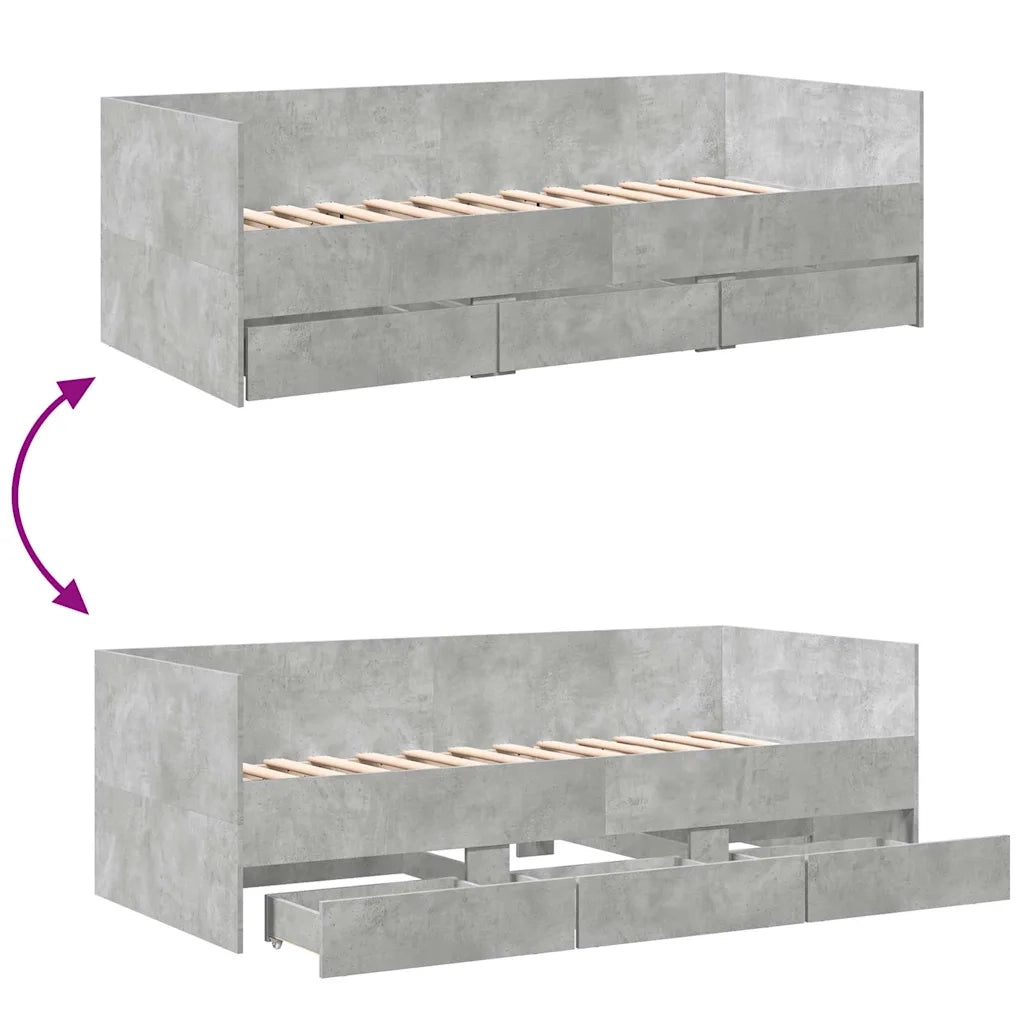 Divano Letto con Cassetti senza Materasso 90x200 cm