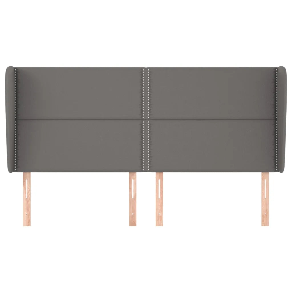 Testiera | Testata ad Orecchio Grigio 203x23x118/128cm in Similpelle