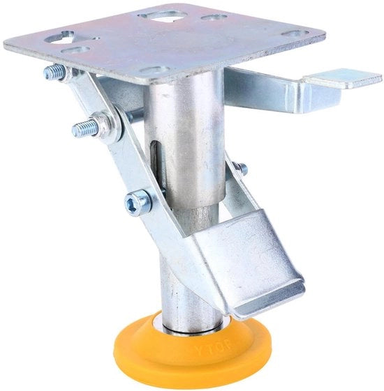 Serratura per pavimento - Verstelbare - Galvanizzata - Piastra TPU - Capacità di carico 100 kg - Ruota di trazione - Stabilità per carrelli - Blocco di carrello