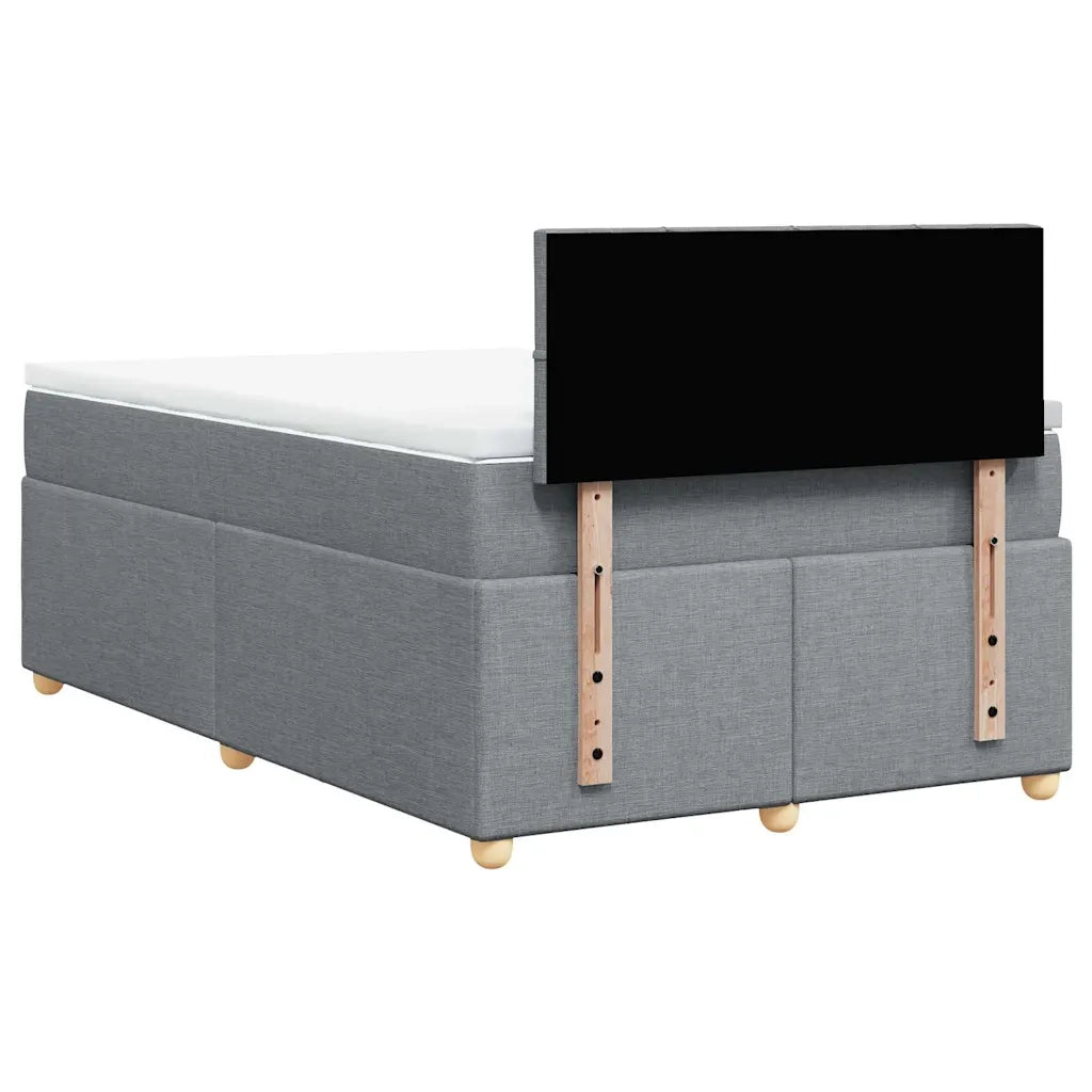 Giroletto a Molle con Materasso Grigio Chiaro 120x190cm Tessuto 3286619