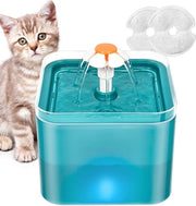 Fonte di acqua per animali domestici da 2 litri con illuminazione LED e sistema di filtrazione quadruplo, tre modalità di flusso d'acqua, adatto per piccoli e medi animali domestici