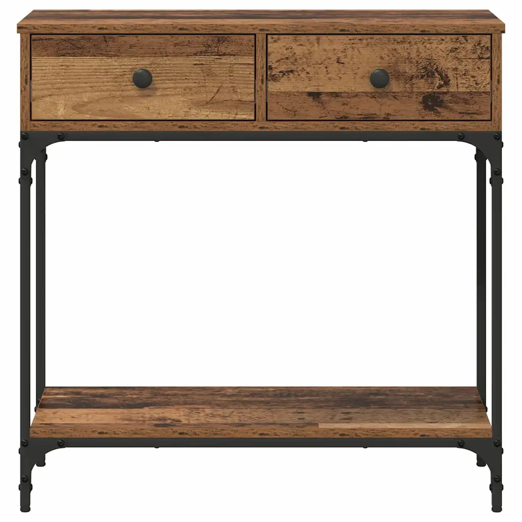 Tavolo Consolle | Tavolo d'Ingresso con cassetto Legno vecchio 75 x 34,5 x 75 cm