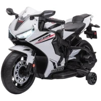 Moto Elettrica per Bambini con Licenza HONDA, Batteria 6V Ricaricabile, Velocità 3km/h, Bianco
