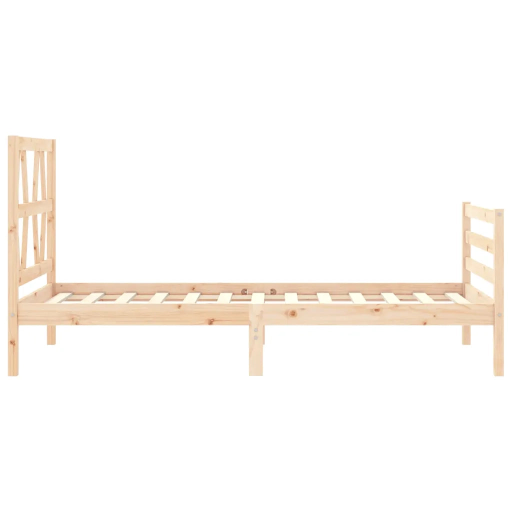 Giroletto con Testiera Single-Struttura Letto in Legno Massello 307255