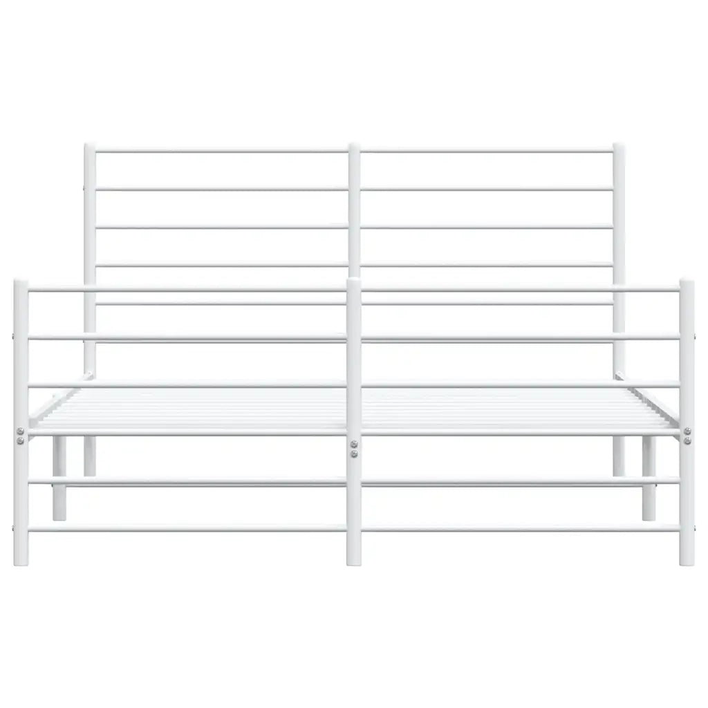 Giroletto con Testiera e Pediera-Struttura Letto Metallo Bianco 120x200 cm 672395