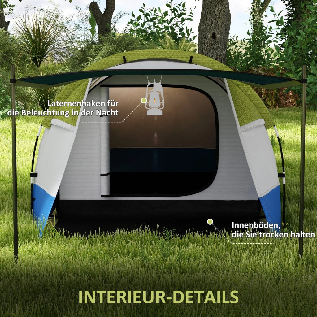 Tenda da campeggio 3 persone ¨C zephmum ¨C Verde, impermeabile, con ganci per lanterne