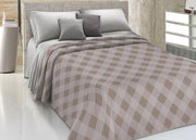 Copriletto Piquet Primavera Estate 100% Cotone Disegno Lovely Check - Singolo - Beige