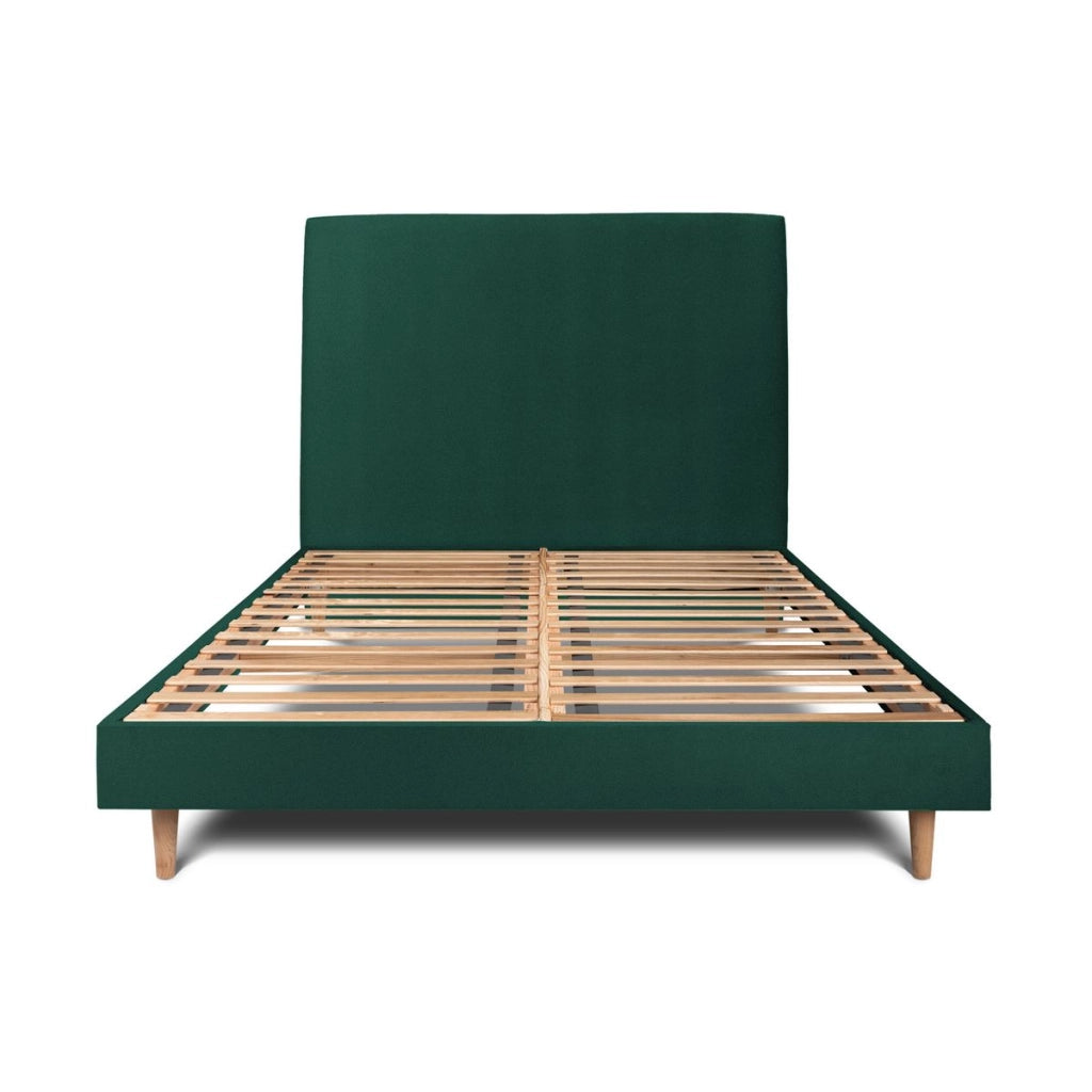 Letto 160x200 cm con testata imbottita - Tessuto velluto