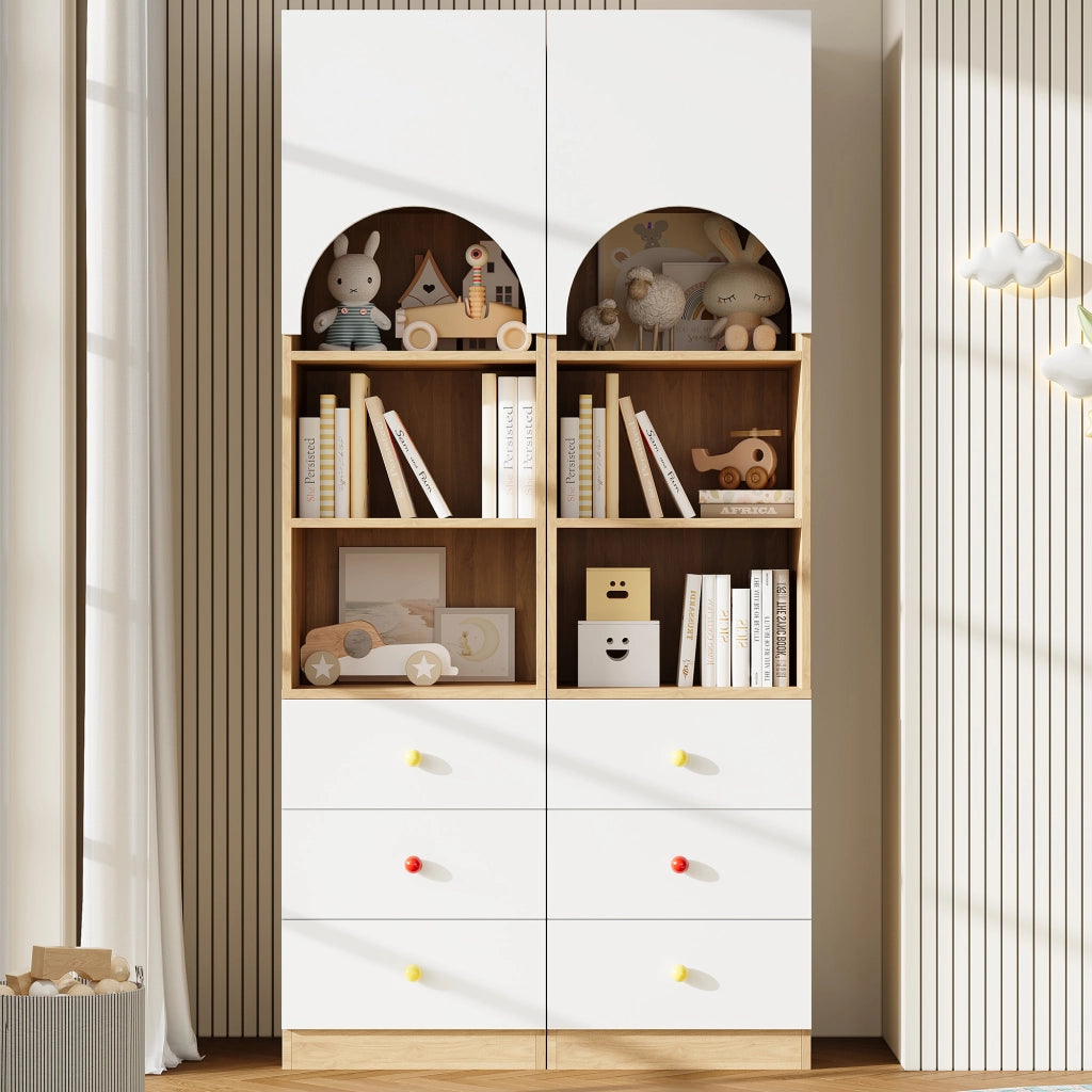 Armadio contenitore 50x50x200 cm con 3 cassetti in MDF bianco