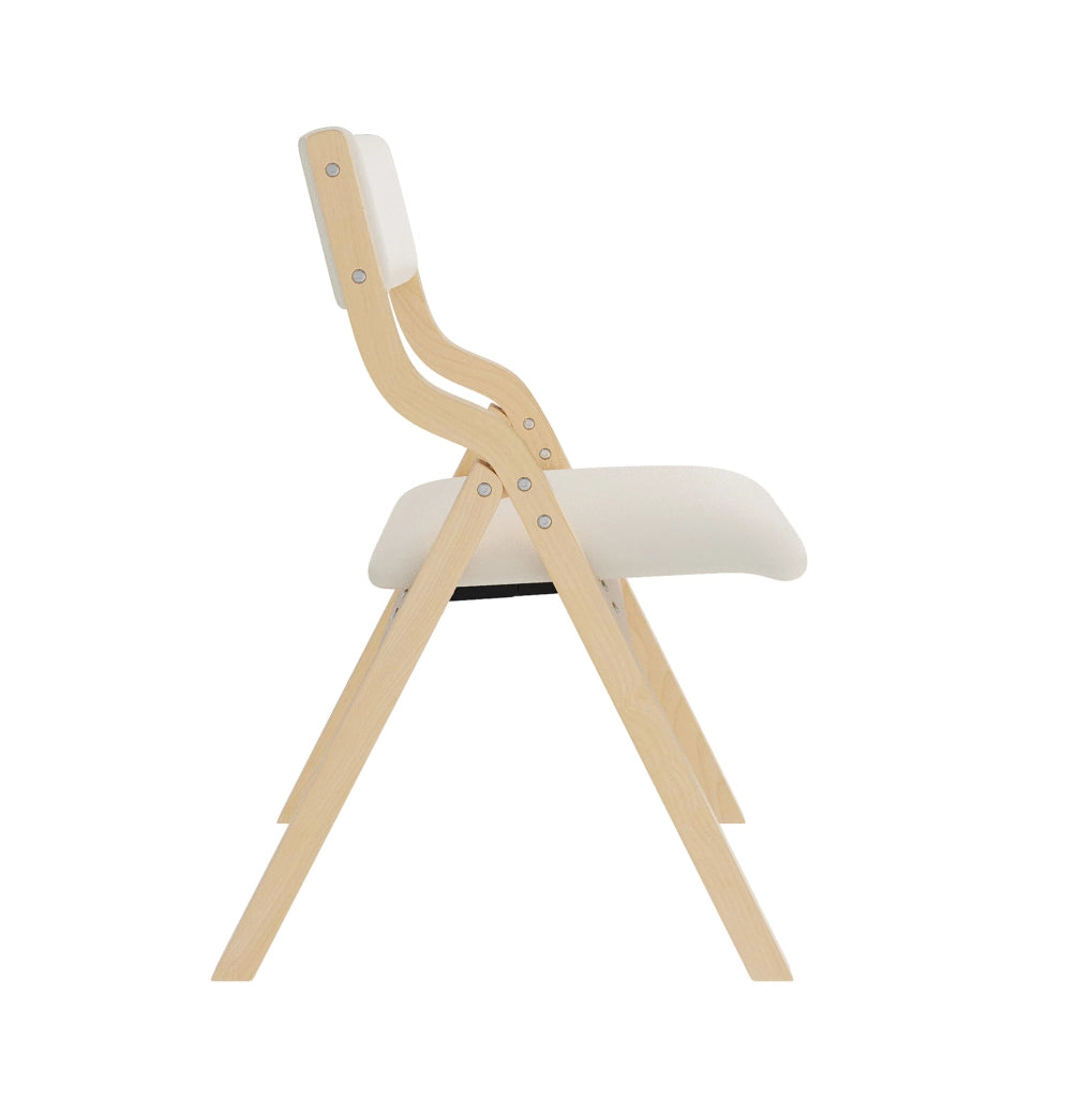 Set di 6 sedie pieghevoli 55x49x81 cm; con struttura in legno; richiudibili; beige