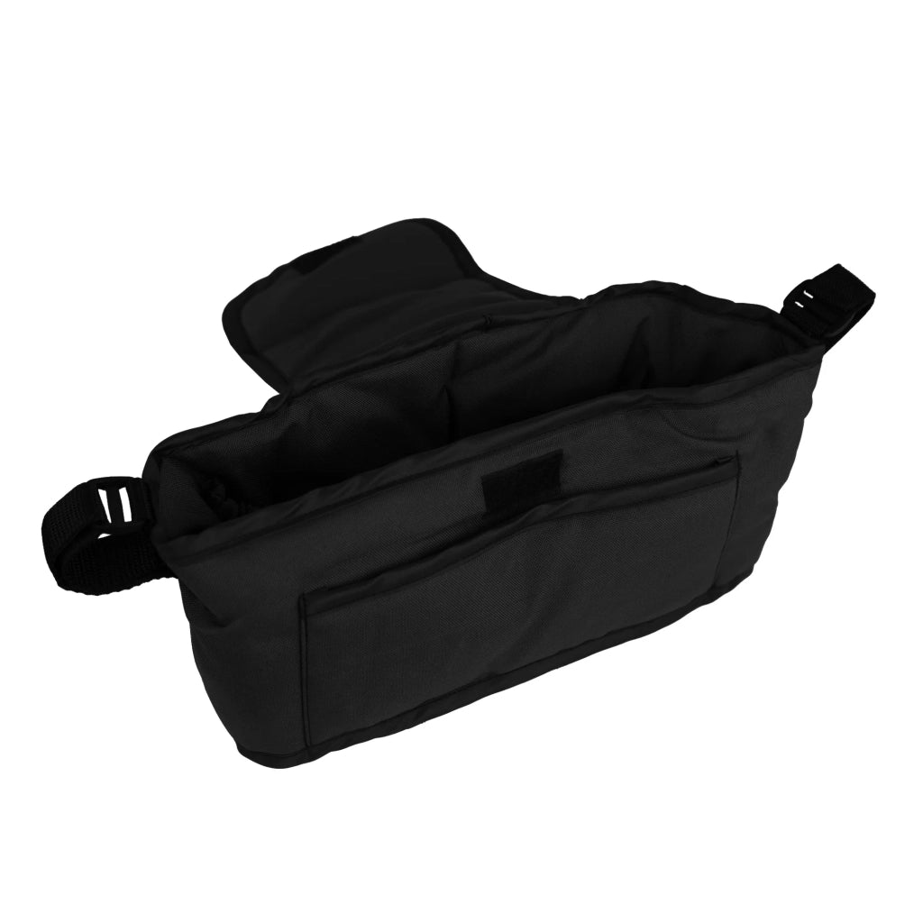 Organizer per Passeggino per Animali Nero con Cinghie a Strappo e Tasche