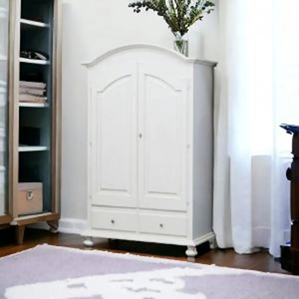 Armadio in legno Shabby chic mod cipolla laccato bianco opaco