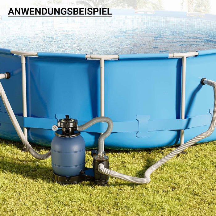 Filtro a sabbia per piscina, pompa autoadescante per piscina 260 W, serbatoio per 21 kg di sabbia, per piscine fino a 20 m³