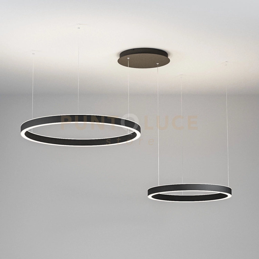 CRISEIDE SS/2D - SOSPENSIONE NERA A LED 3000K 3800LM 75W(35W+840W) DIMMERABILE