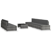 Set Divani da Giardino 8 pz in Polyrattan Grigio 3054603