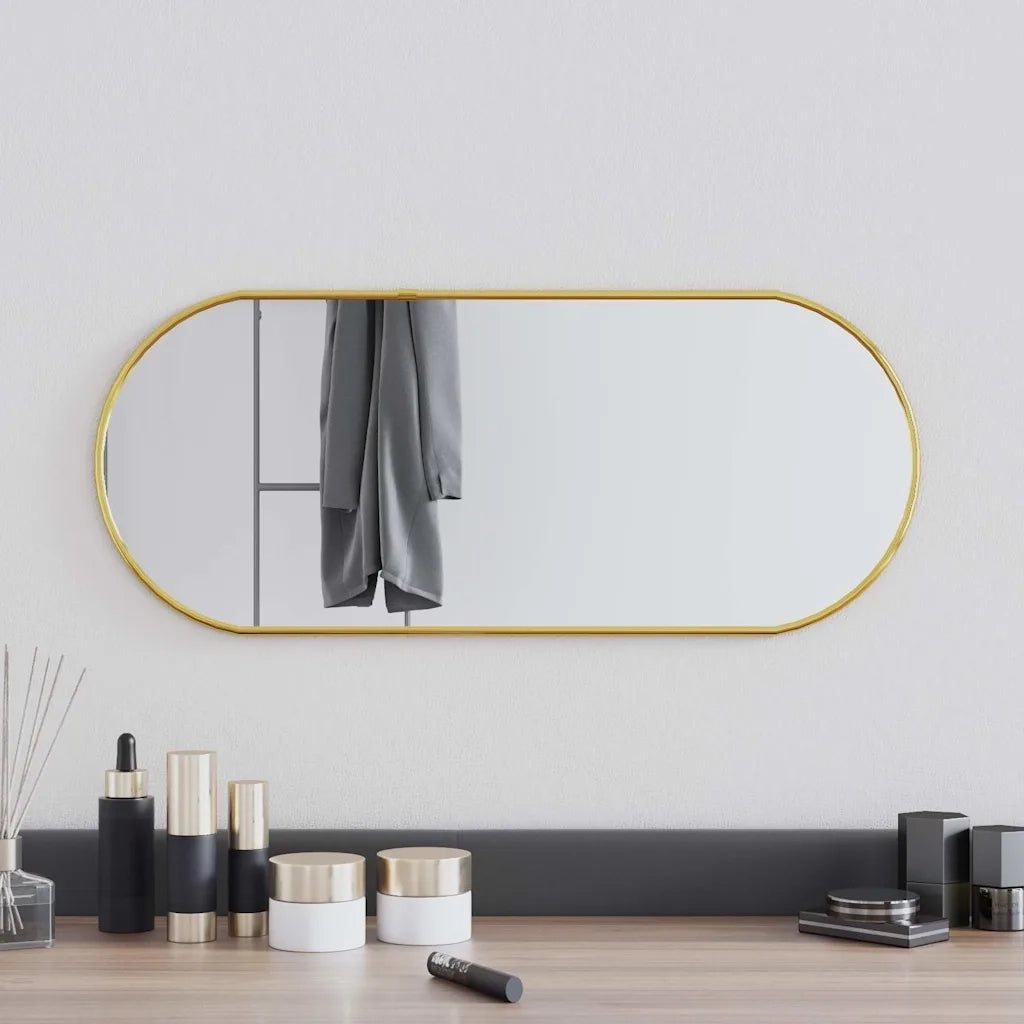 Specchio da Parete Dorato 60x25 cm Ovalecod mxl 95578