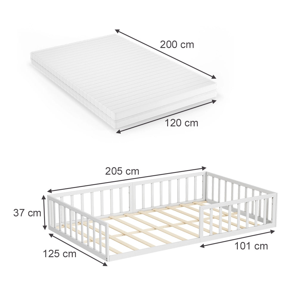 Vitalispa Letto per bambini Bianco 120x200 con materasso