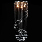 Lampadario con Perle di Cristallo a Spirale Argento G9 CFW4863528