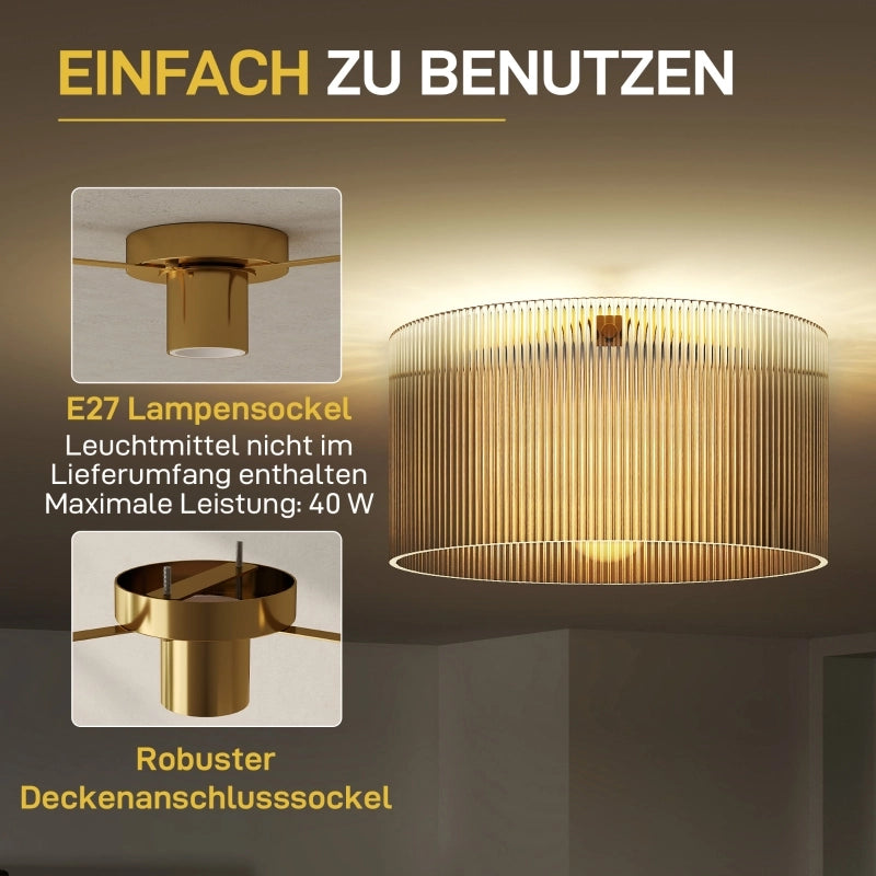 Plafoniera con paralume in acrilico, compatibile con lampade in metallo, alogene e a LED.