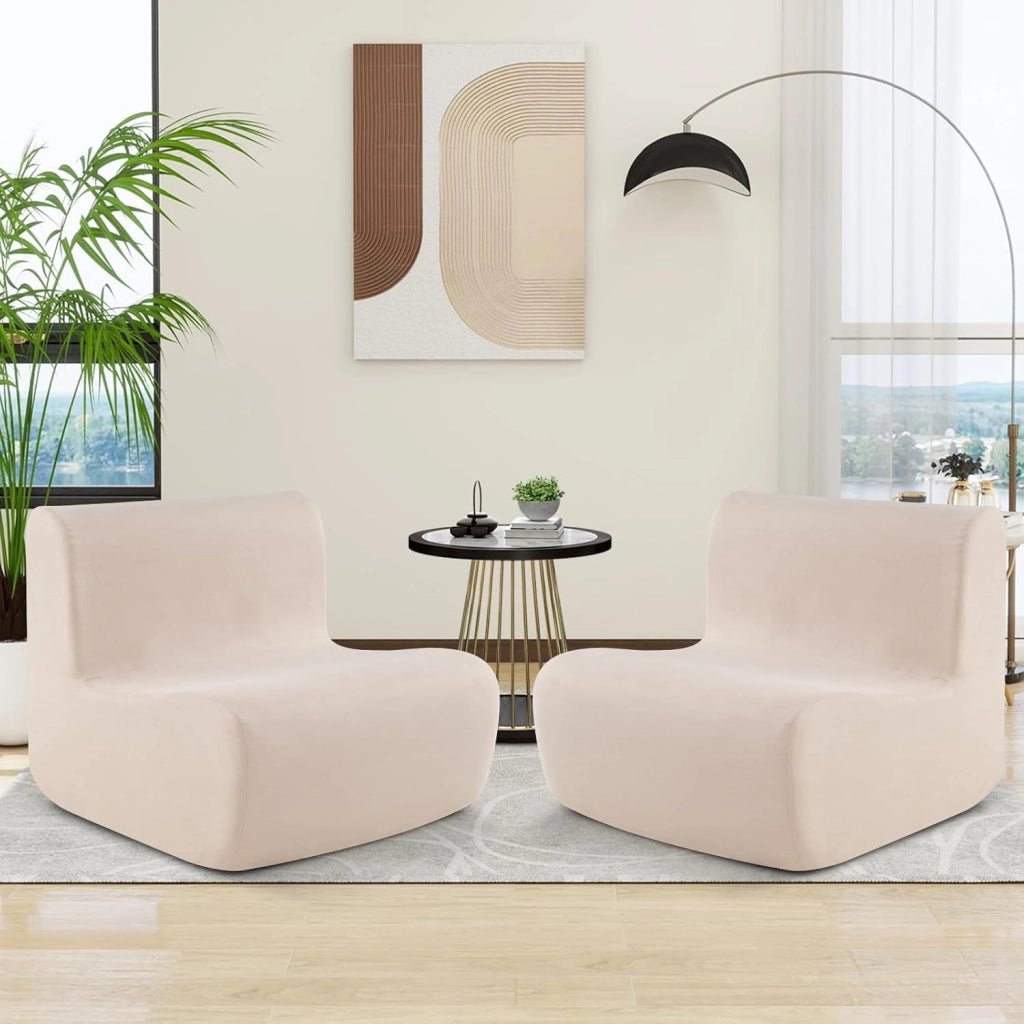Divano Singolo da Pavimento, Poltrona da Divano con Morbido Velluto e Supporto Ergonomico, Poltrona Sacco da Lettura per Soggiorno, Camera da Letto (Beige)