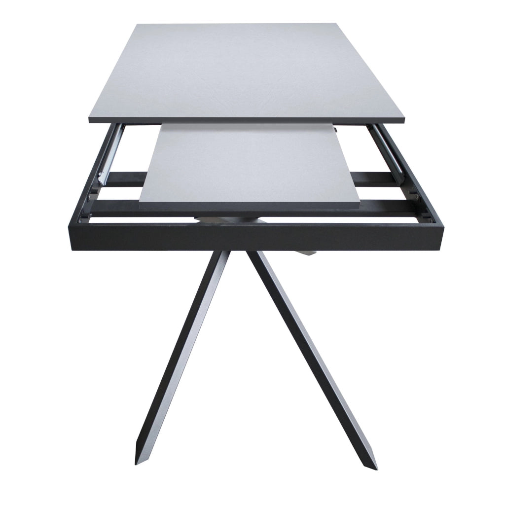 Tavolo Allungabile 160-220x90x74 cm Ganty piano Bianco Frassino bordo in tinta