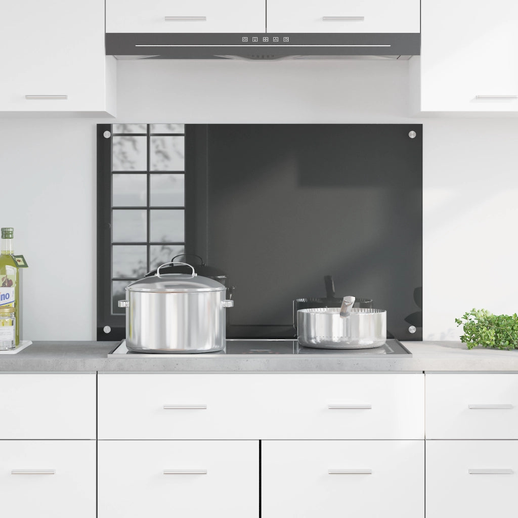 Schienale Cucina Grigio Scuro 90x60x0,6 cm in Vetro Temperato