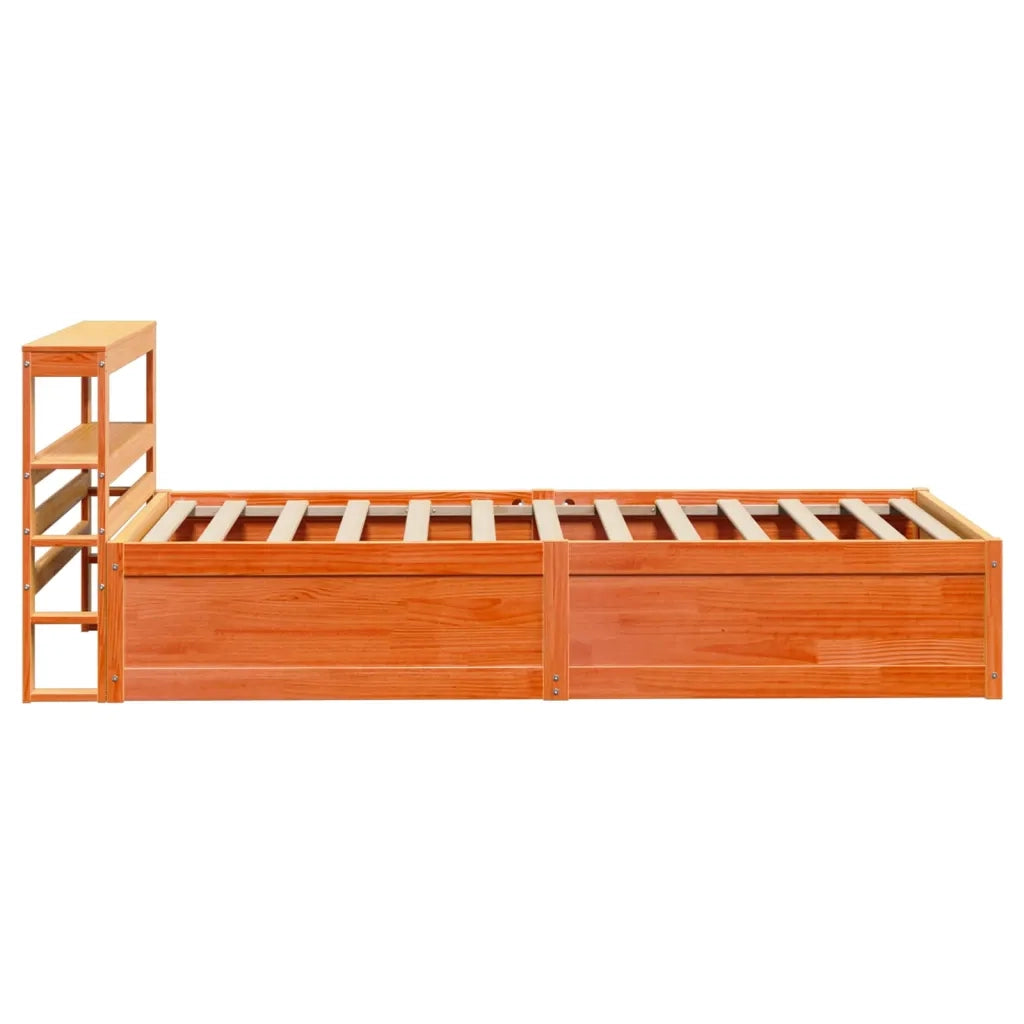 vidaXL Giroletto con Testiera Marrone Cera 75x190 cm Massello Pino