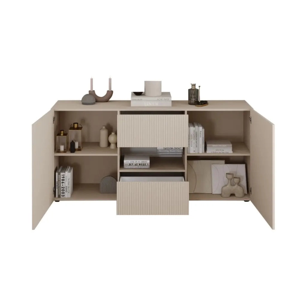 Buffet SCENA – L181 x H84 x P42 cm – 2 porte + 2 cassetti + nicchia – Colore Cashmere