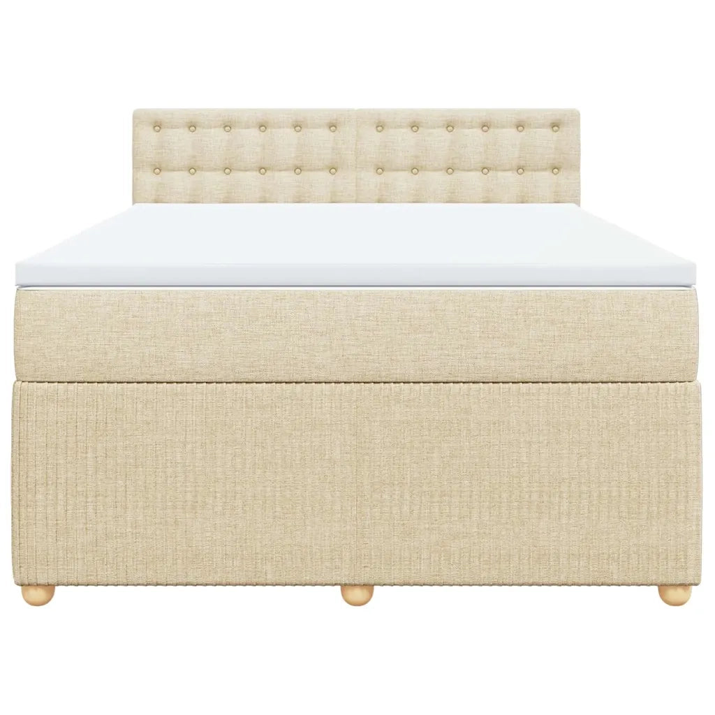 Giroletto a Molle con Materasso Crema 140x19 cm in Tessuto