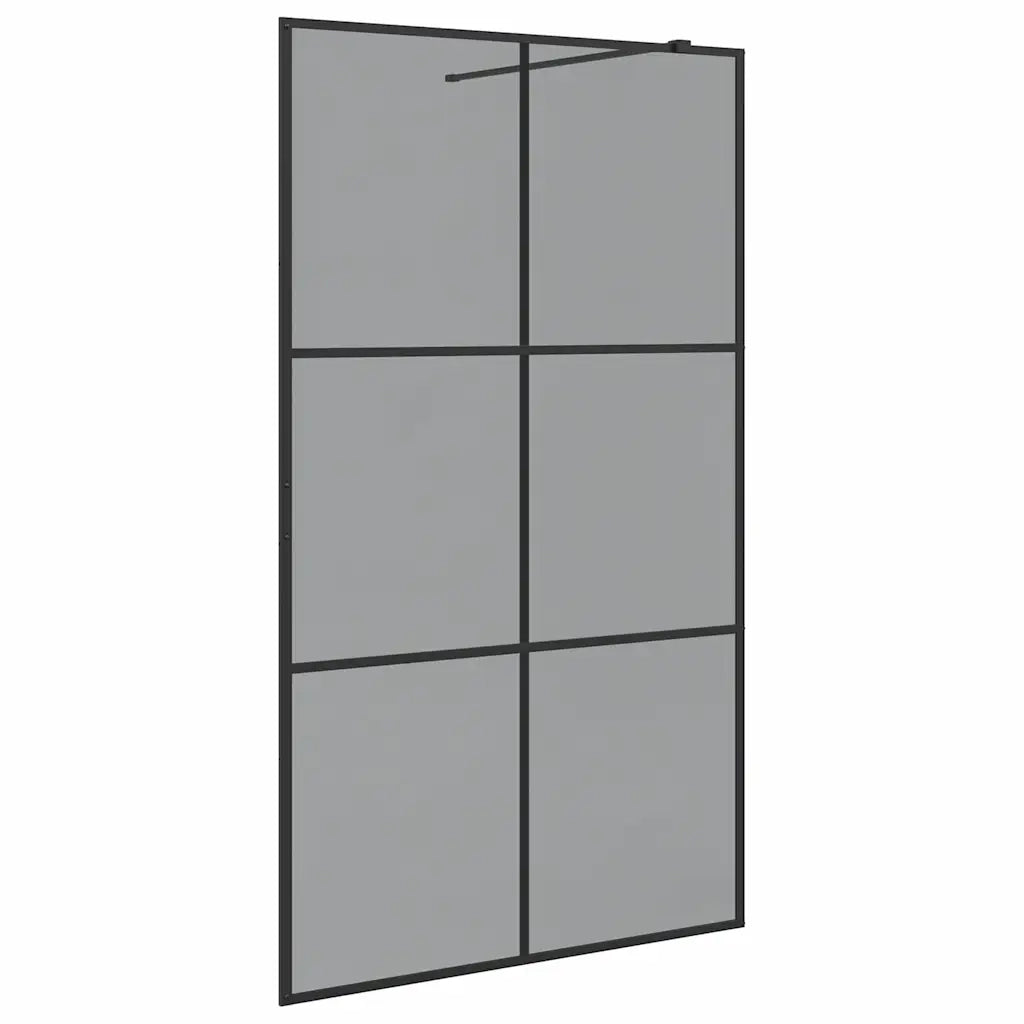Parete Doccia Walk-in Nero 115 x 195 cm vetro temperato