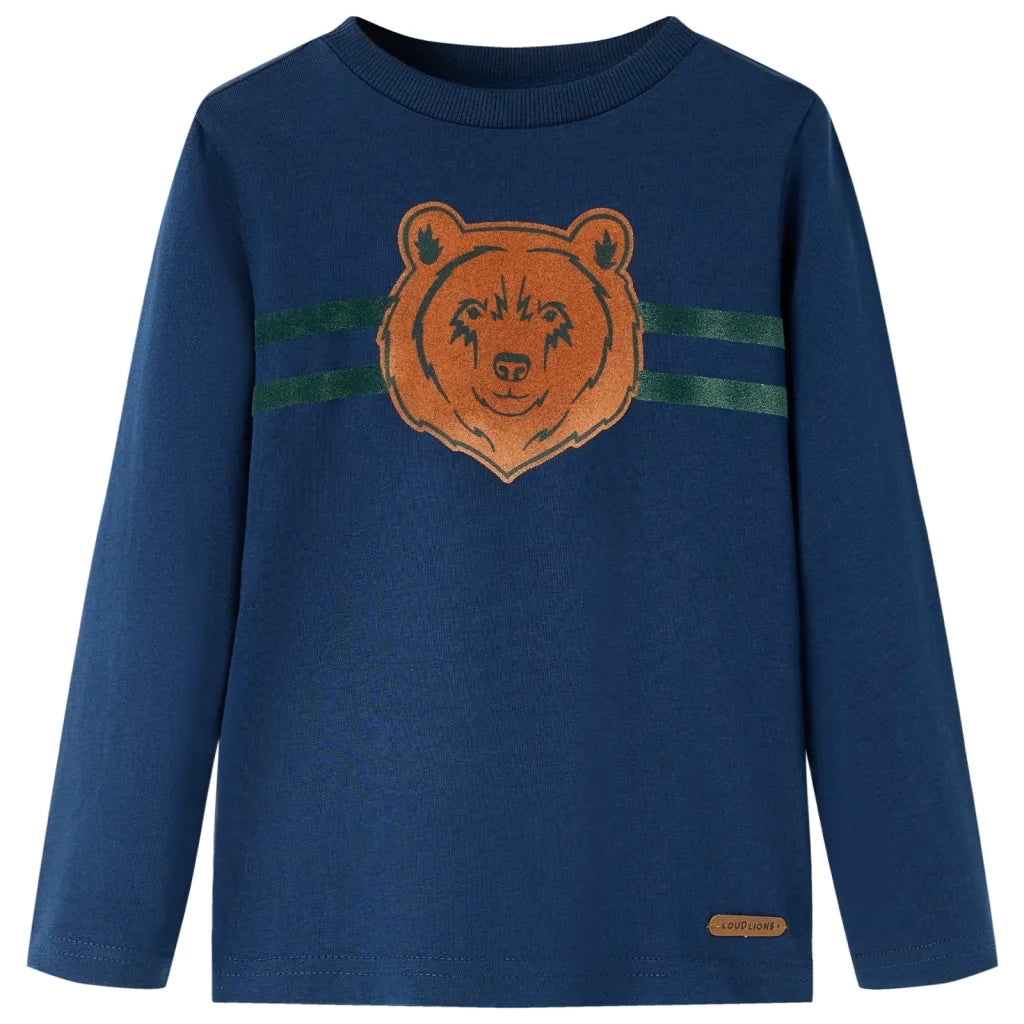 Maglietta per Bambini Maniche Lunghe Blu Marino 104cod mxl 108122