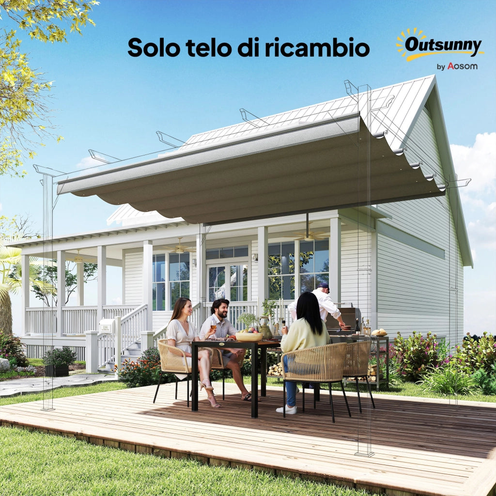 Tettuccio per Gazebo 3x3 m ¨C zephmum ¨C Grigio Chiaro con Fori di Drenaggio