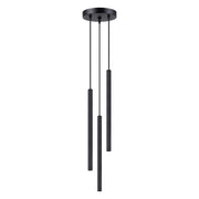 Lampada a sospensione tubi rigati nera ZENTRA 3xG9
