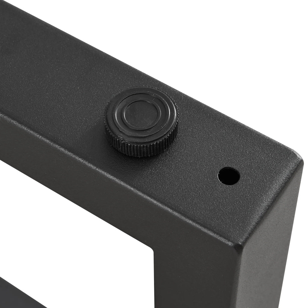 Set di 2 gambe per tavolo da arredamento moderno design originale 35 x 50 cm acciaio nero 03_0009673